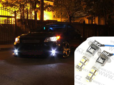 LED žárovka 12V s paticí H3, 12 SMD LED, 1ks