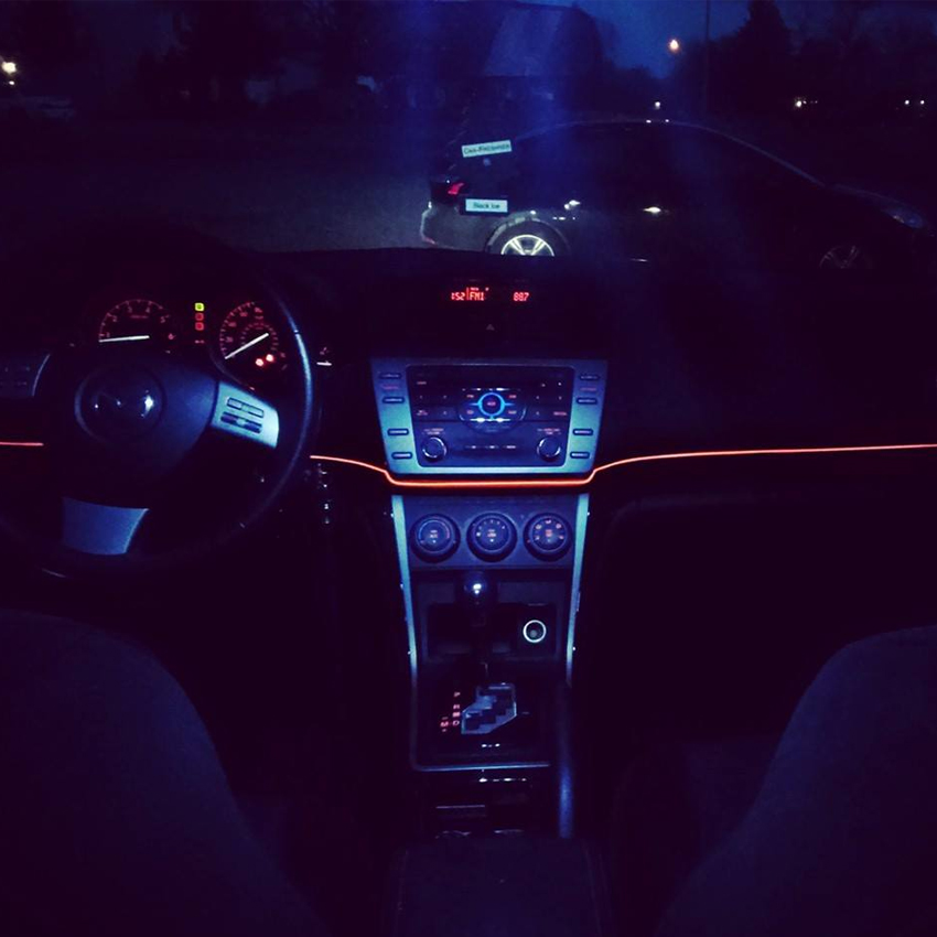 Svítící elektrický kabel - drát, 3m, barva červená 12V