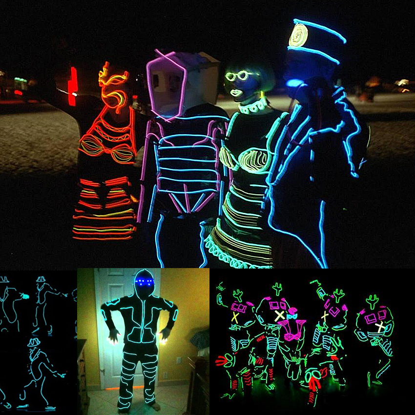 Svítící elektrický kabel - drát, 2m, barva oranžová  12V