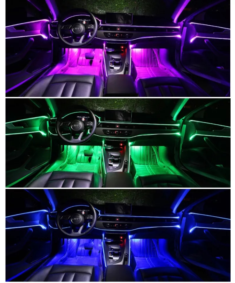 Ambientní LED RGB USB osvětlení do auta, 3m 12V dálkový ovladač