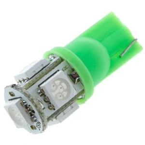 LED T10 zelená, 12V, 5LED/3SMD, 1ks