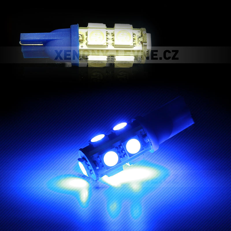 LED T10 - 9 x LED SMD MODRÉ - bezpaticové, 1ks