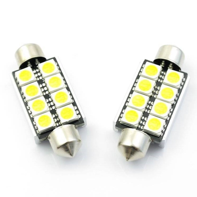 CAN-BUS sufitka bílá - Super Light, 8 SMD LED, 41mm, 1ks