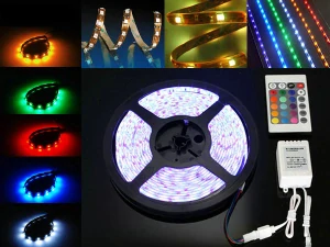 VÝPRODEJ - LED pásek 5m, RGB 7-barevný, LED 3528, DÁLKOVÝ OVLADAČ - ZDROJ ZDARMA!