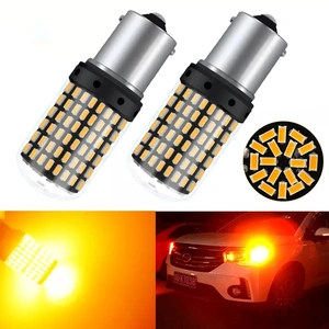 Oranžová LED žárovka BA15S, 5W CANBUS, 144 SMD, 1ks