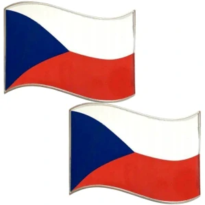 2x Samolepka 3D Česká Republika vlajka, barva chrom/modrá/červená - vhodná na auto, motorku, na nábytek, na sešit