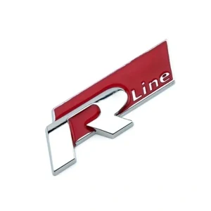 Samolepka 3D R-LINE, barva červená/chrom