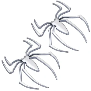 2x Samolepka 3D Pavouk - Spider, barva chrom - vhodná na auto, motorku, na nábytek, na sešit