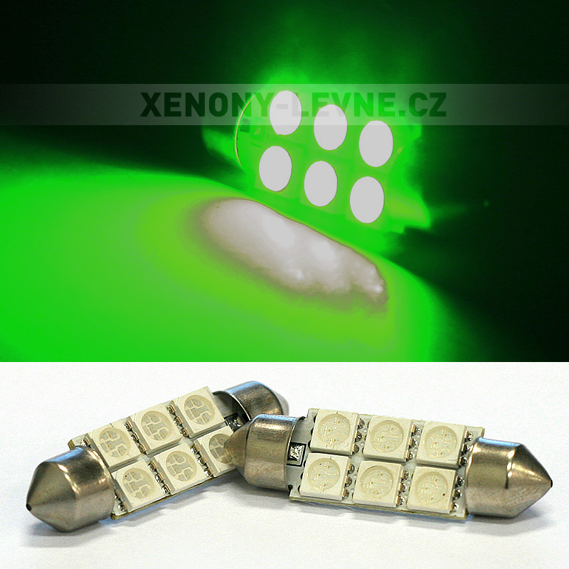 Sufitka zelená - Super 6xSMD LED SINGLE, 39mm
