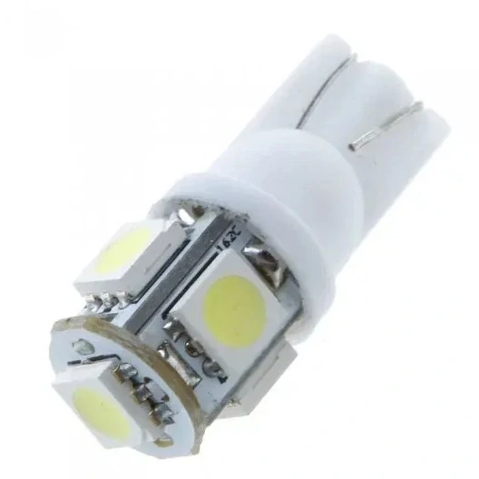 LED T10 - 5 x LED SMD BÍLÉ - bezpaticové, 1ks