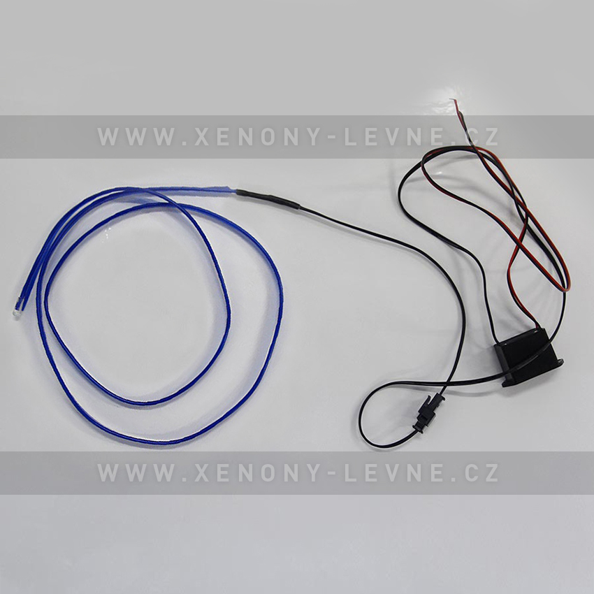 Svítící elektrický drát - kabel, 2m, barva modrá 12V