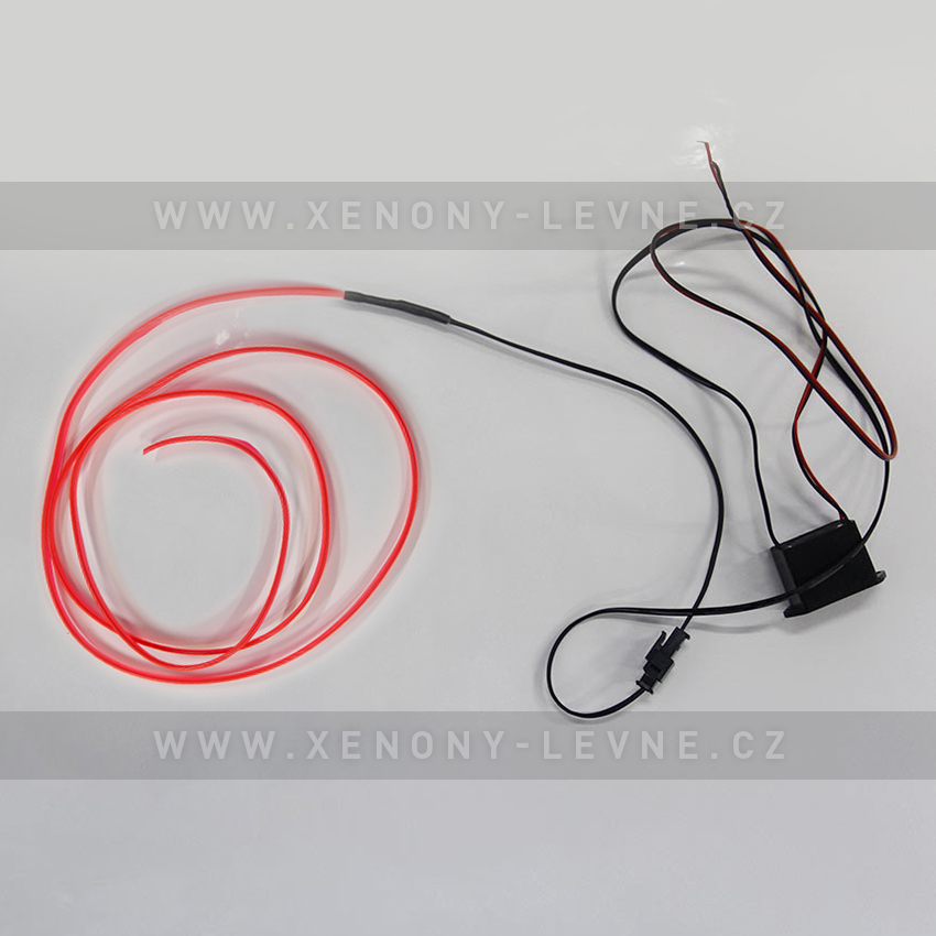 Svítící elektrický drát - kabel, 2m, barva růžová 12V