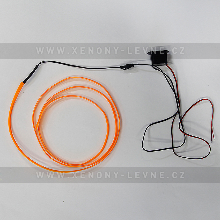 Svítící elektrický drát - kabel, 5m, barva oranžová 12V