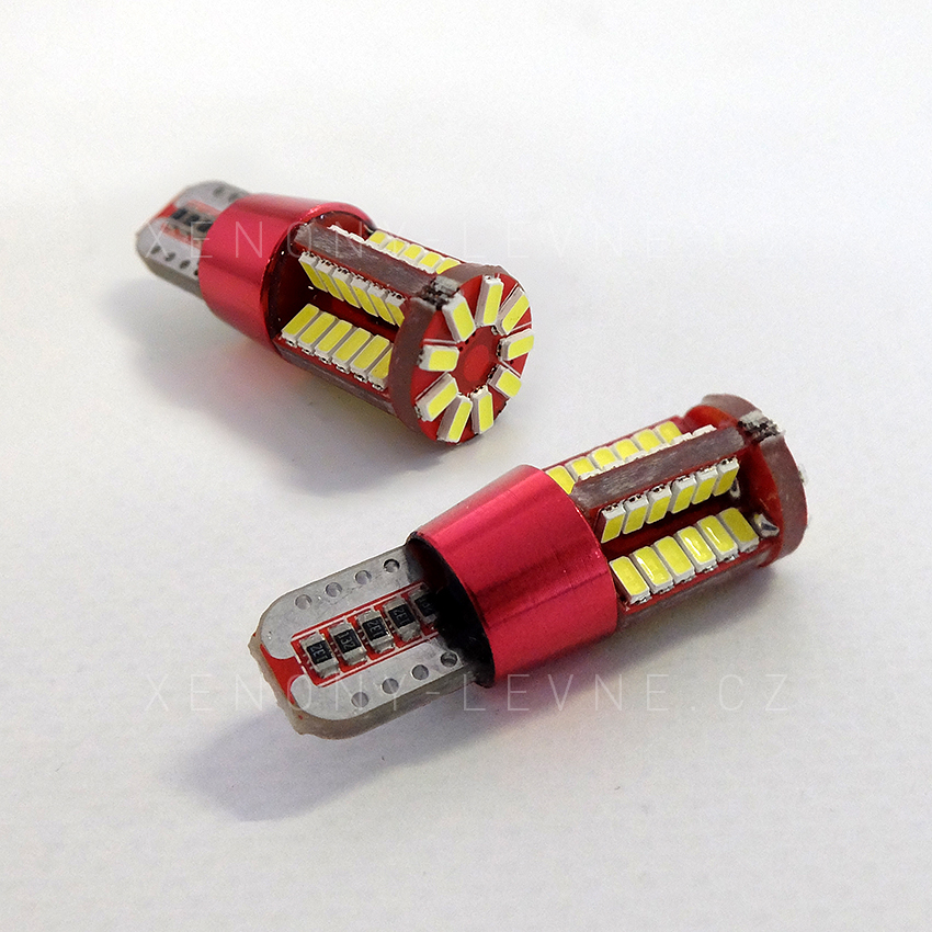 CAN-BUS LED žárovka 12V T10 bílá, 57 SMD LED, 1ks