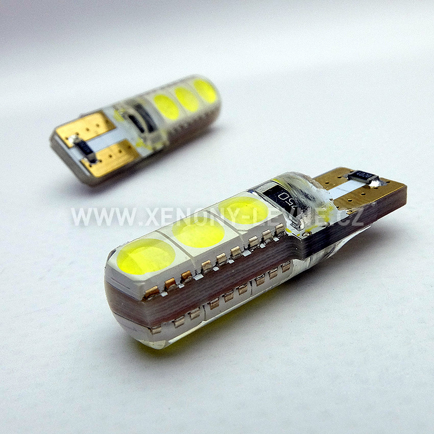 LED žárovky 12V - parkovací žárovka T10 W5W - 6x LED SMD, bílé - CANBUS, 1ks
