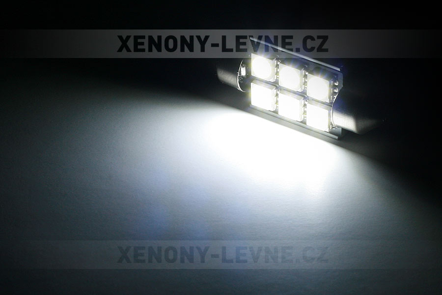 CAN-BUS sufitka bílá - Super Light, 6 SMD LED, 39mm, 1ks