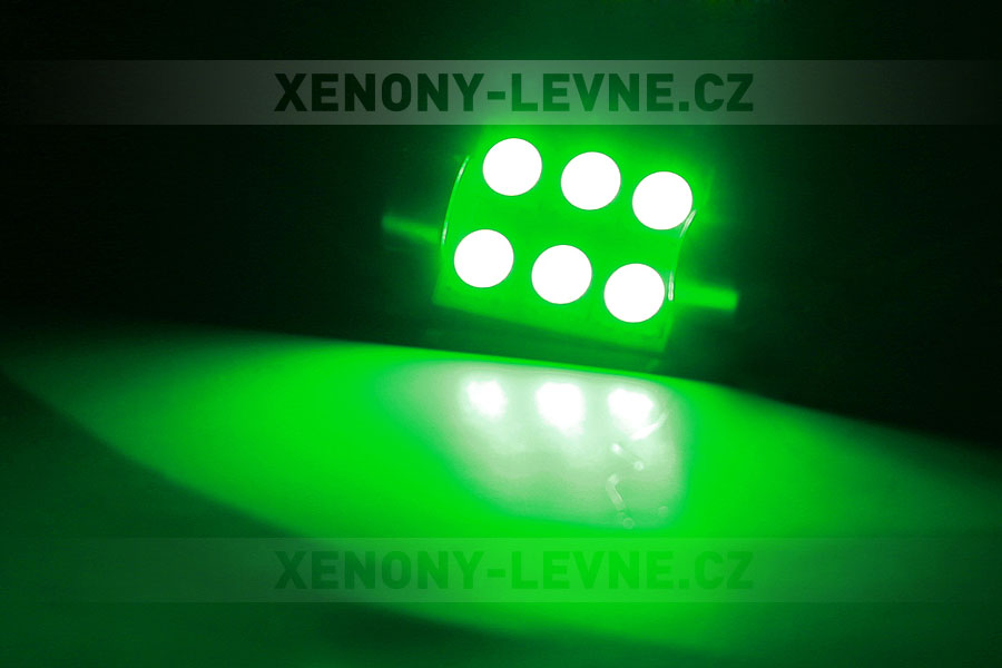 Sufitka zelená - Super Light, 6 SMD LED, 36mm