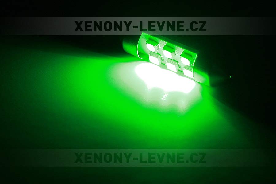 Sufitka zelená - Super 6xSMD LED, 39mm