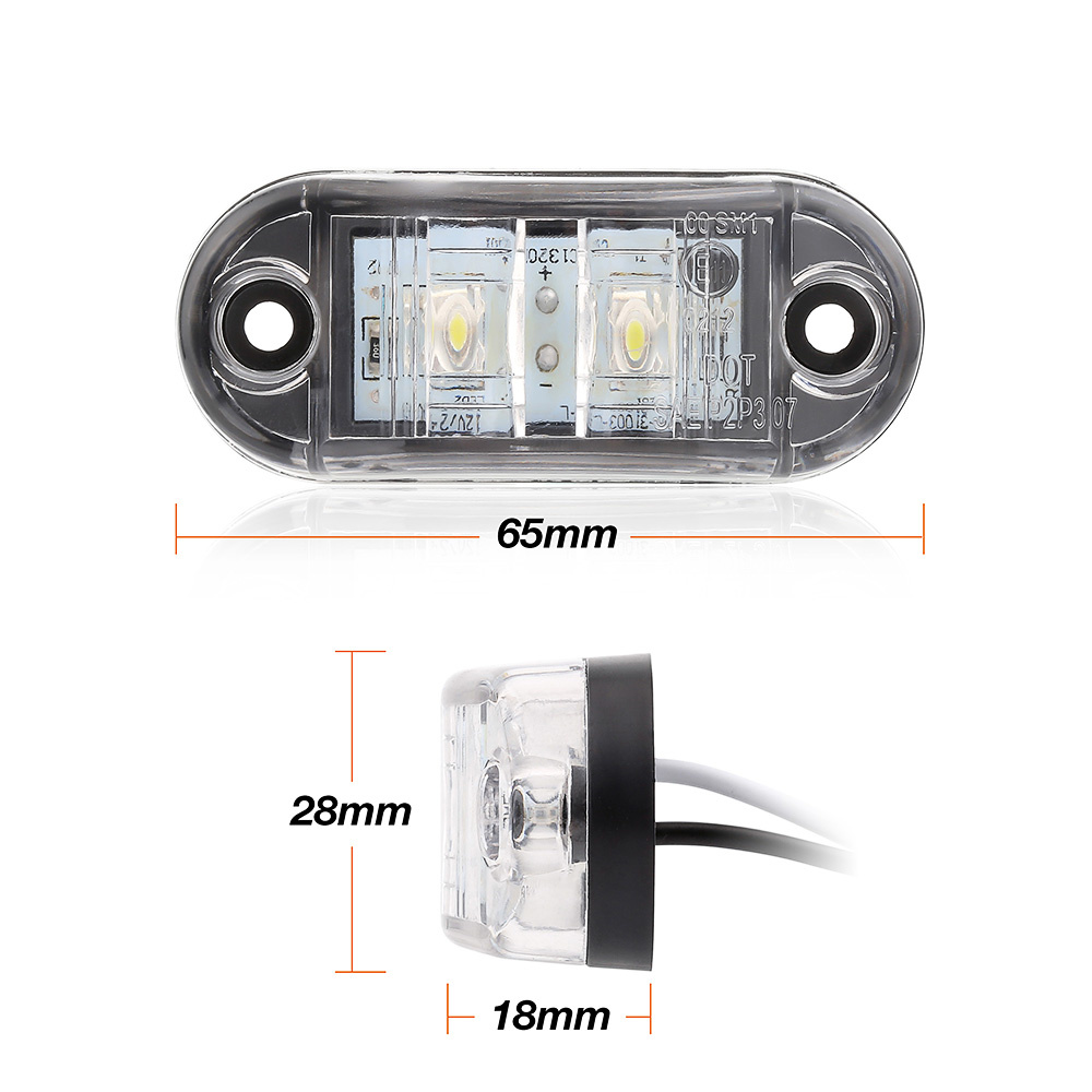 2x LED poziční obrysové světlo 12/24V 2SMD, červené