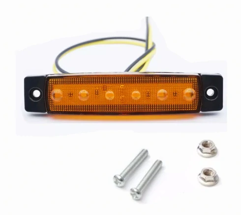 4x LED poziční obrysové světlo 12/24V 6SMD, oranžové