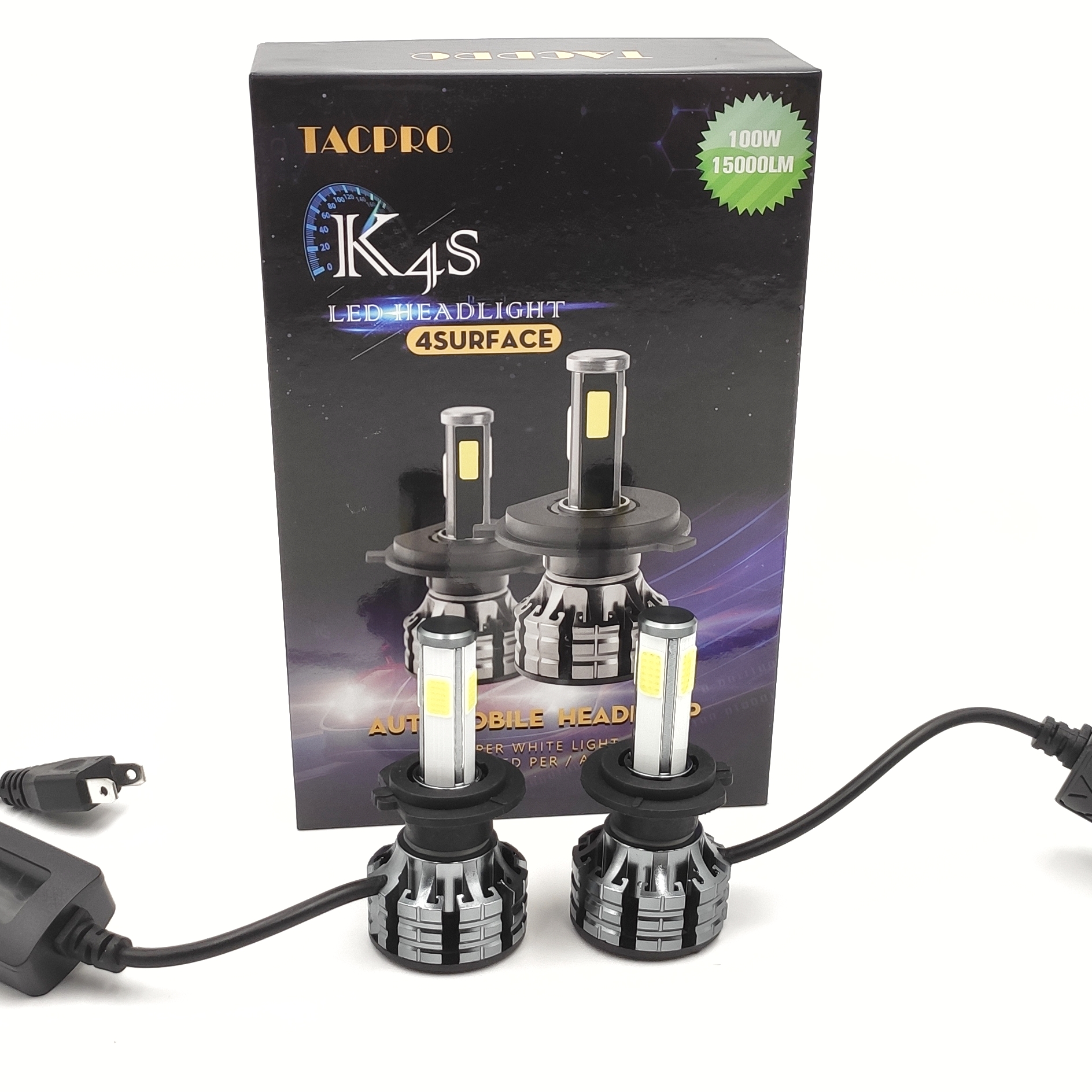 LED K4S autožárovka H7 6000K 15000lm 2x50W, sada 2ks