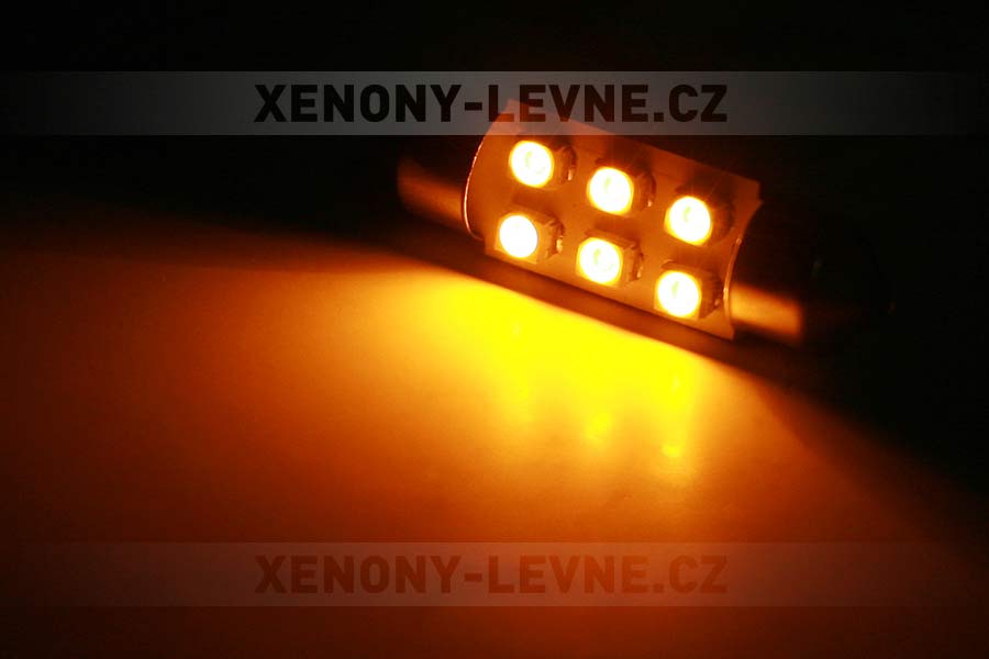 Sufitka žlutá - Super 6xSMD LED, 36mm