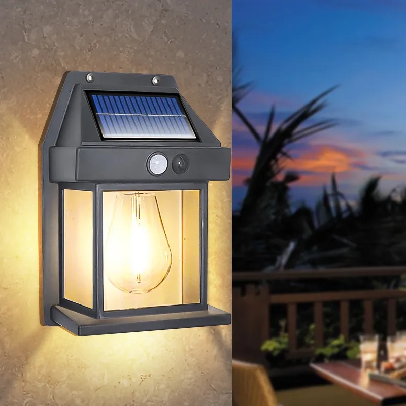 Sada 5ks solární nástěnné světlo s detektorem pohybu RETRO 600LM 120°