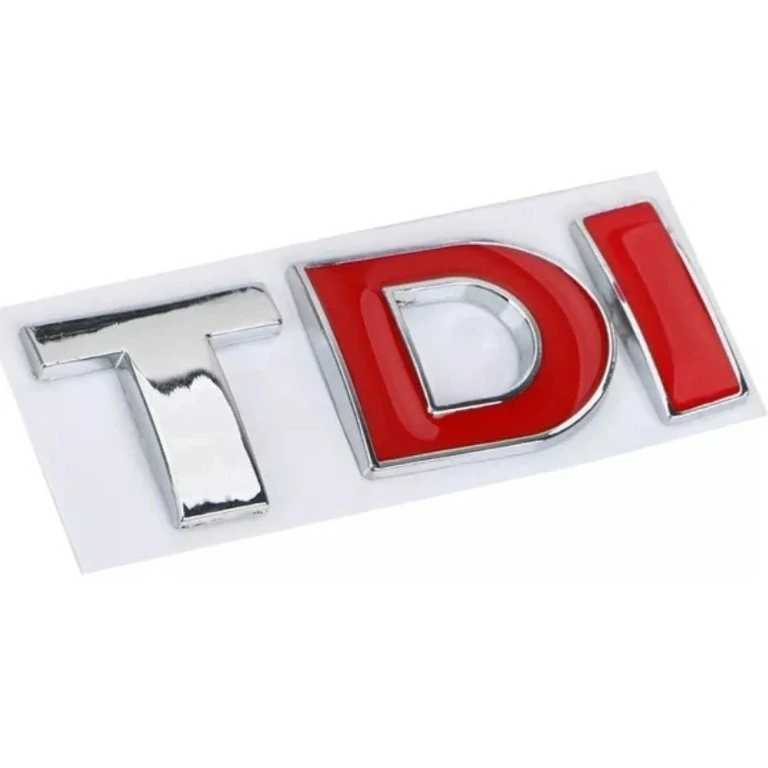 2x Samolepka 3D TDI, barva červená/chrom