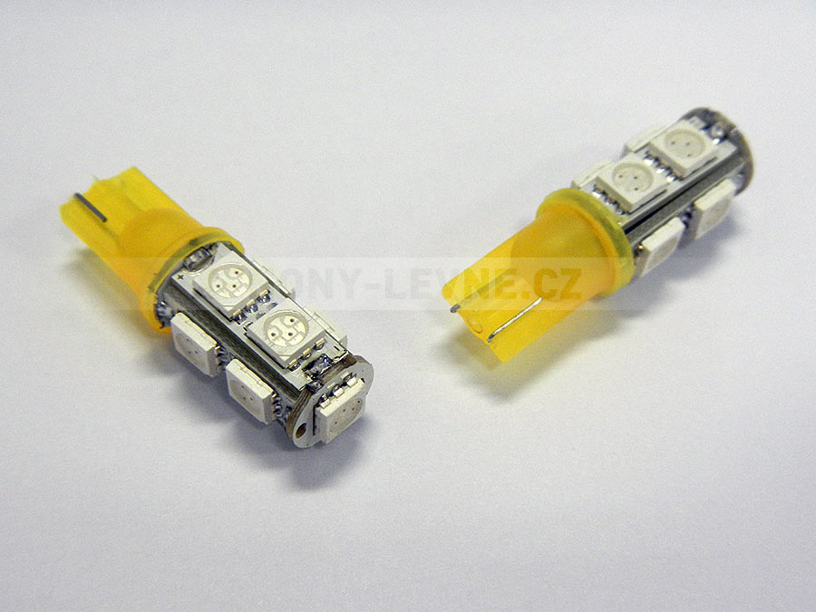 LED T10 - 9 x LED SMD ŽLUTÉ - bezpaticové, 1ks