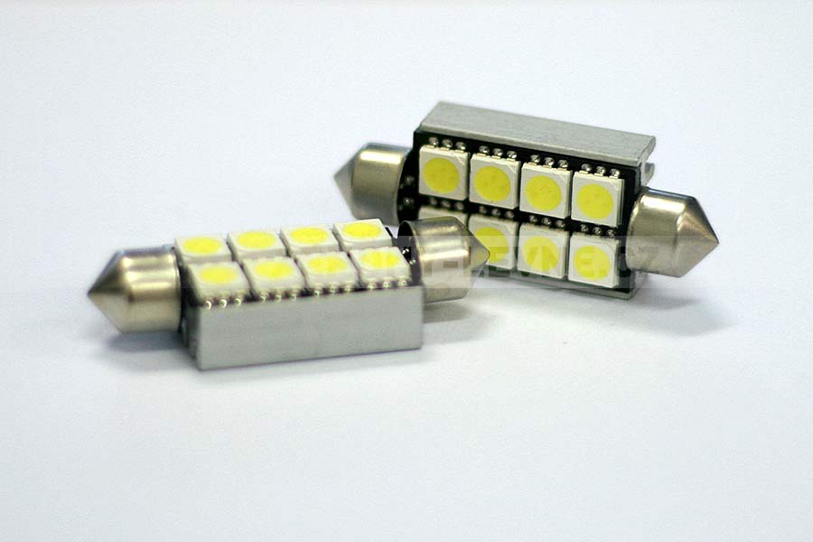 CAN-BUS sufitka bílá - Super Light, 8 SMD LED, 41mm, 1ks