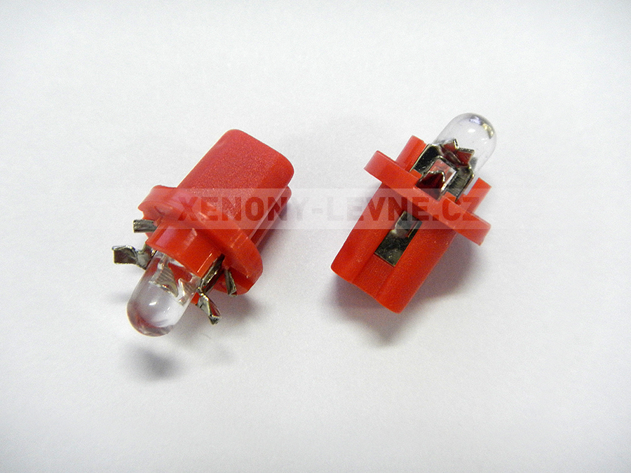 Sada LED žárovek do palubní desky, červená barva, patice B8,5D