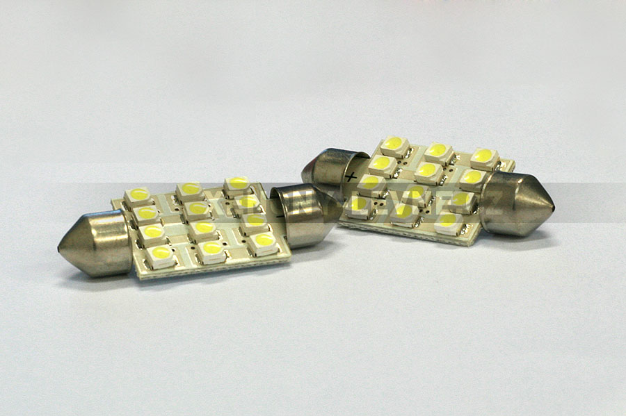 CAN-BUS sufitka bílá - Super Light, 12 SMD LED, 36mm, 1ks