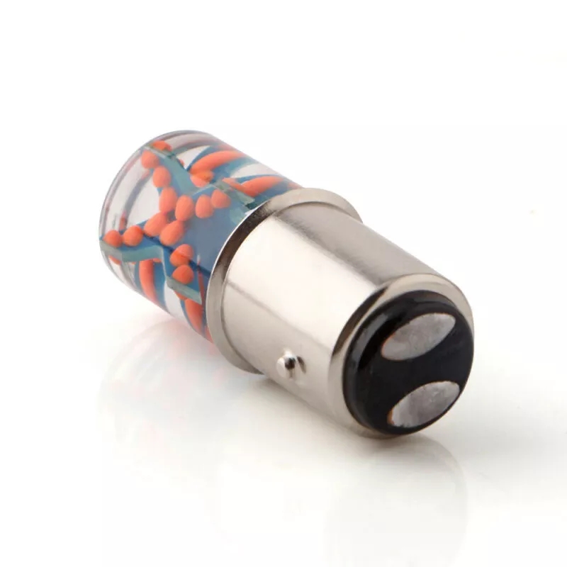 Červená LED žárovka BA15D, 48 LED COB, 1ks