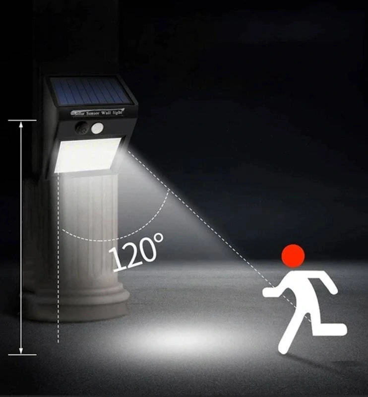 Solární světlo s detektorem pohybu 20 LED 40W 120°