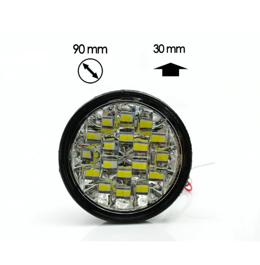 LED světla pro denní svícení 12/24V kulatá ø 90mm s homologací