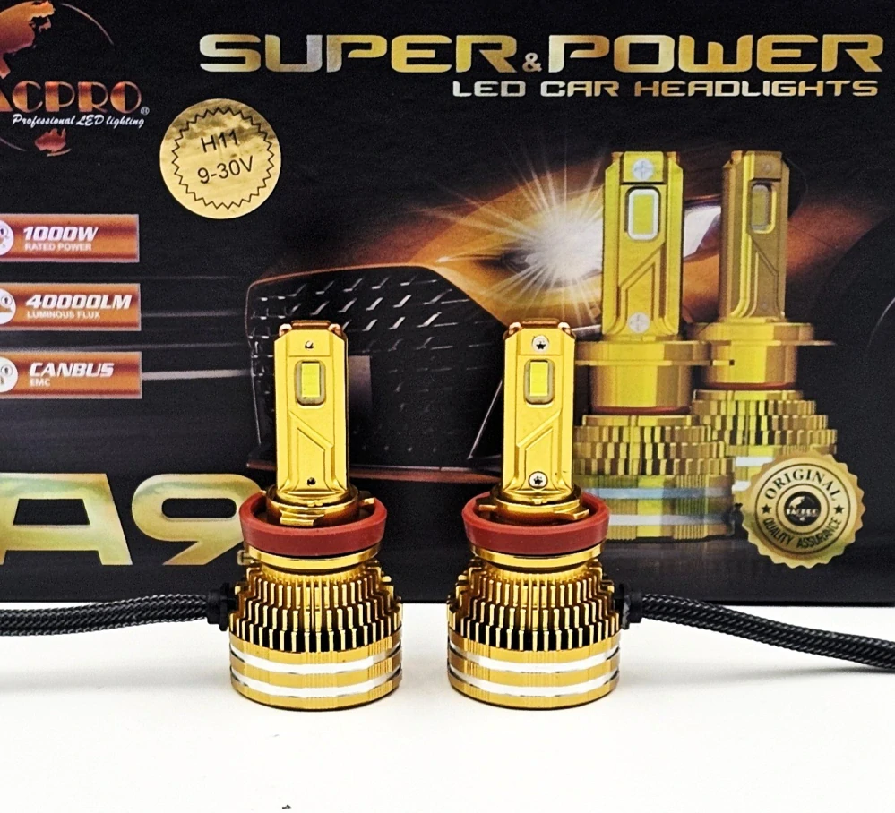 LED autožárovky H11 A9 COB canbus 40000lm 2x200W 6000K, sada 2ks