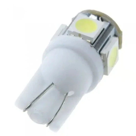 LED T10 - 5 x LED SMD BÍLÉ - bezpaticové, 1ks