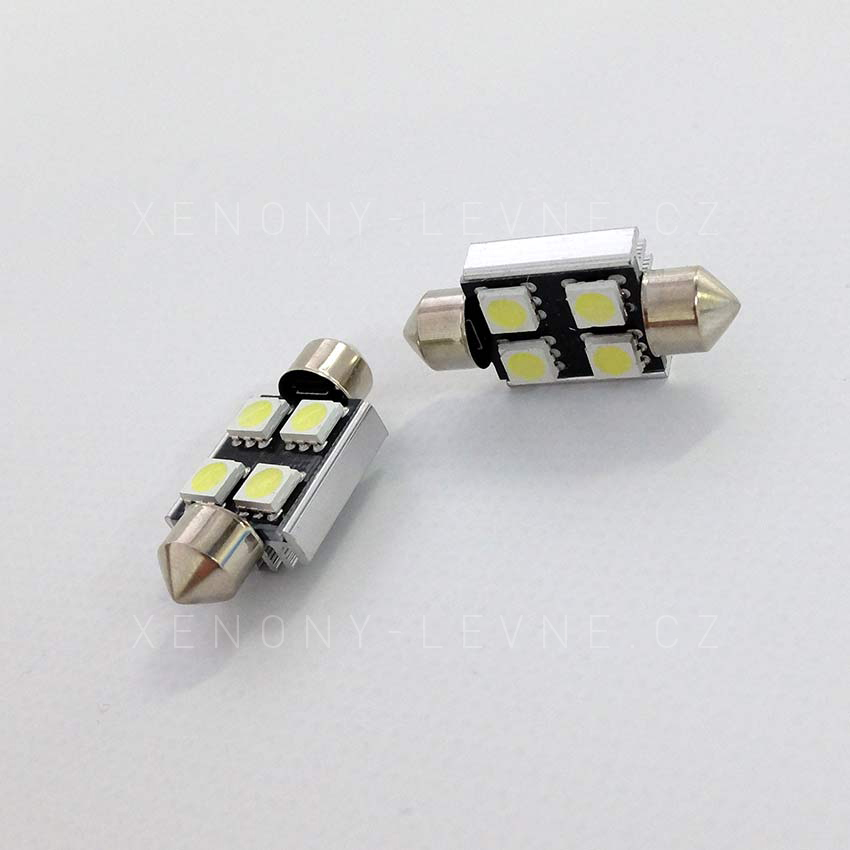 CAN-BUS sufitka bílá - Super Light, 4  SMD LED, 36mm, 1ks