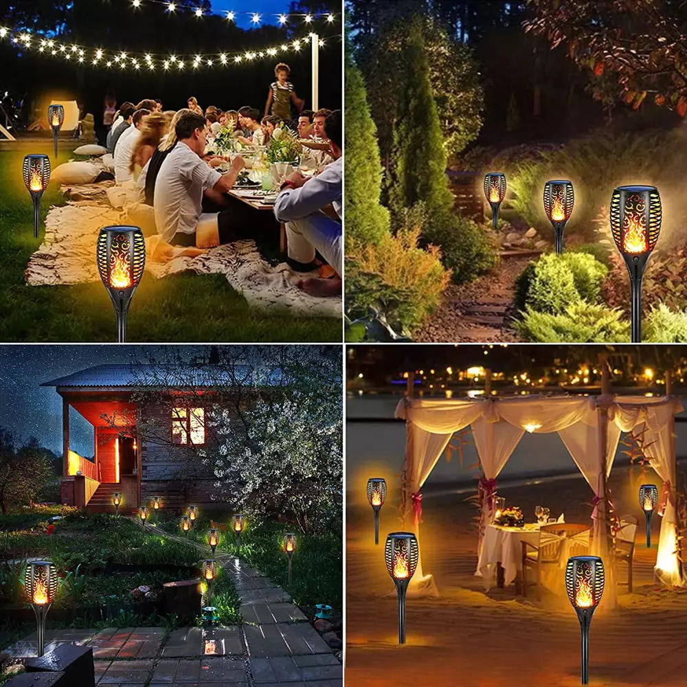 LED solární světlo s efektem plamene 58cm 33 LED SMD