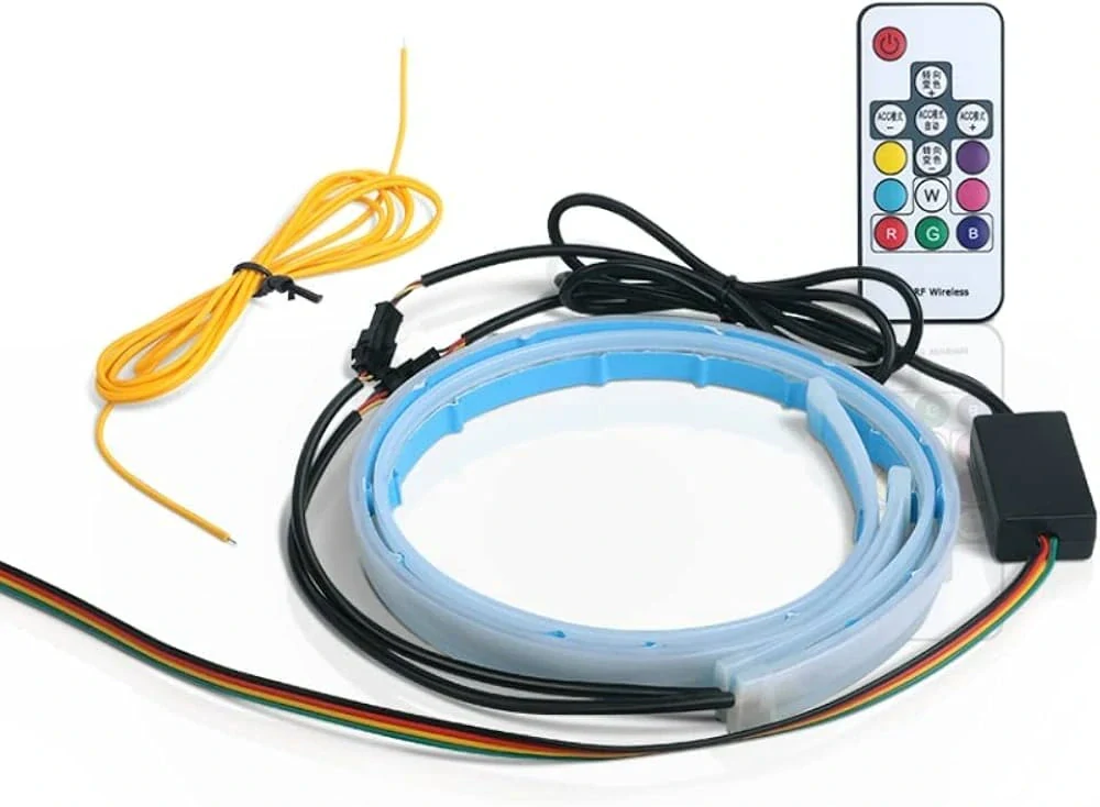 Flexibilní RGB LED pásek s DO ovládáním, sekvenční světlo 2x45cm, DRL denní svícení