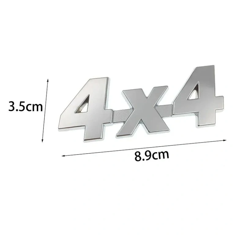 2x Samolepka 3D 4x4, barva chrom