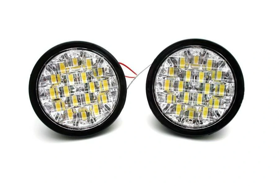 LED světla pro denní svícení 12/24V kulatá ø 90mm s homologací