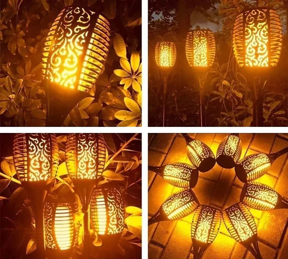 LED solární světlo s efektem plamene 58cm 33 LED SMD