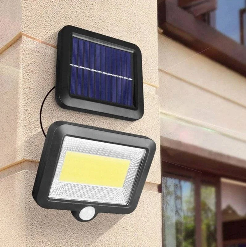 Sada 3ks LED solární světlo - reflektor 120 COB LED s modulárním solárním panelem, pohybový a soumrakový senzor, s dálkovým ovládáním