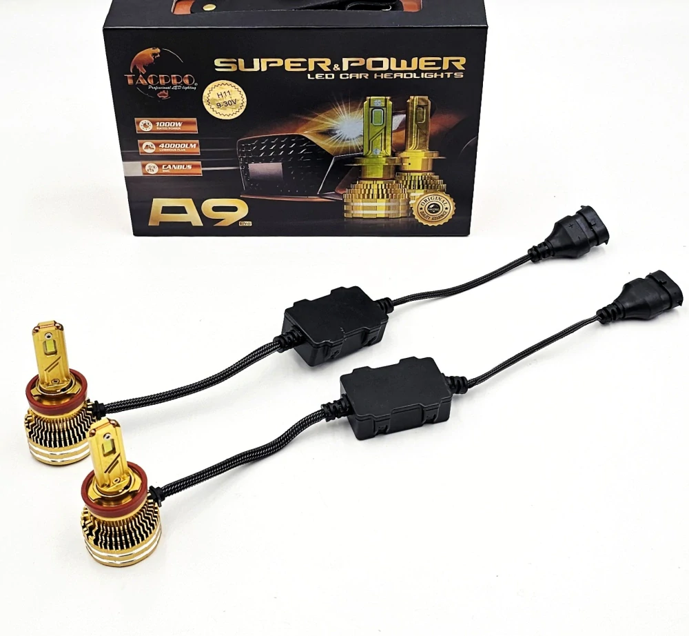 LED autožárovky H11 A9 COB canbus 40000lm 2x200W 6000K, sada 2ks