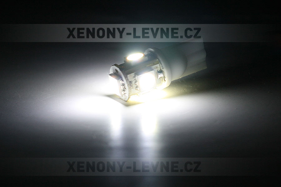 LED T10 - 5 x LED SMD BÍLÉ - bezpaticové, 1ks