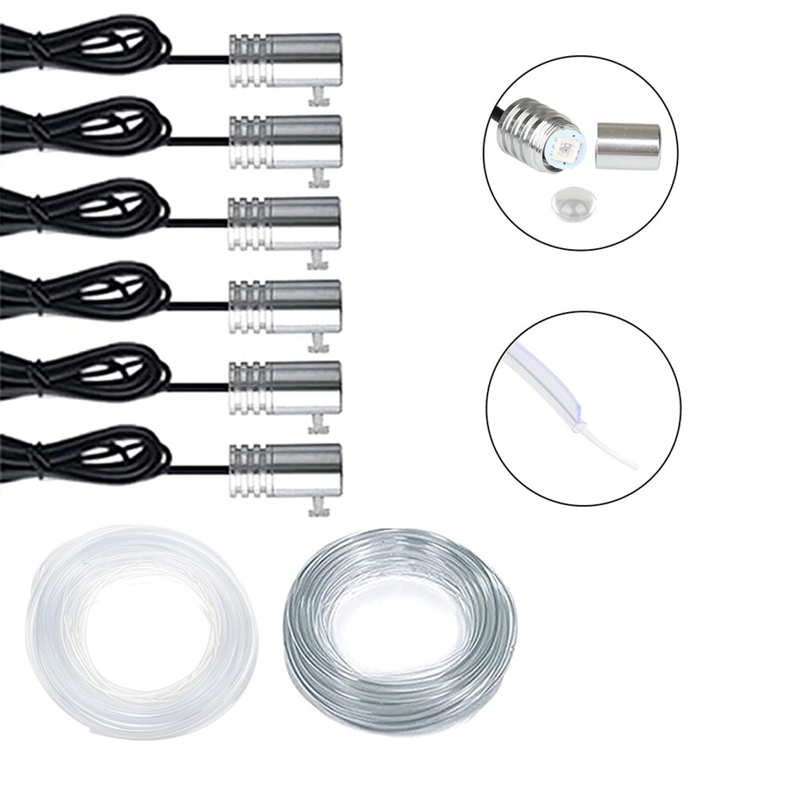 Ambientní LED RGB osvětlení do auta, iOS a Android s Bluetooth, 8m, 12V