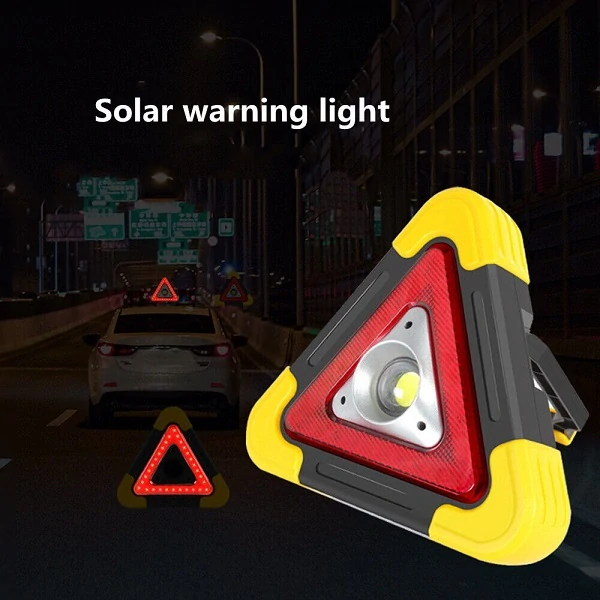 LED svítilna - baterka, LED výstražný trojúhelník s powerbankou a solárním panelem