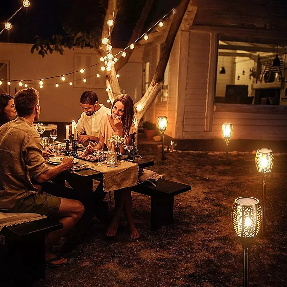 LED solární světlo s efektem plamene 58cm 33 LED SMD