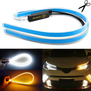 LED denní svícení s funkcí blinkru, 12V, sada 2ks - BEZ HOMOLOGACE